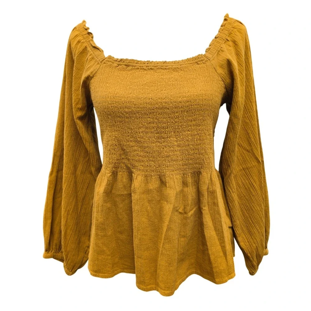 Madewell smocked peplum